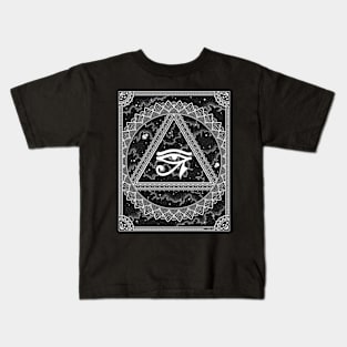 Eye of Ra Cosmic Mandala Kids T-Shirt